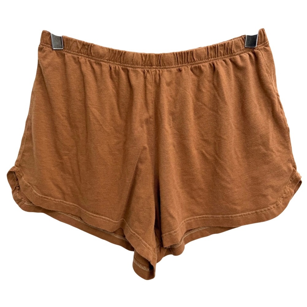 MATE the Label Tencel Organic Cotton Lounge Sleep Shorts Womens XS Brown